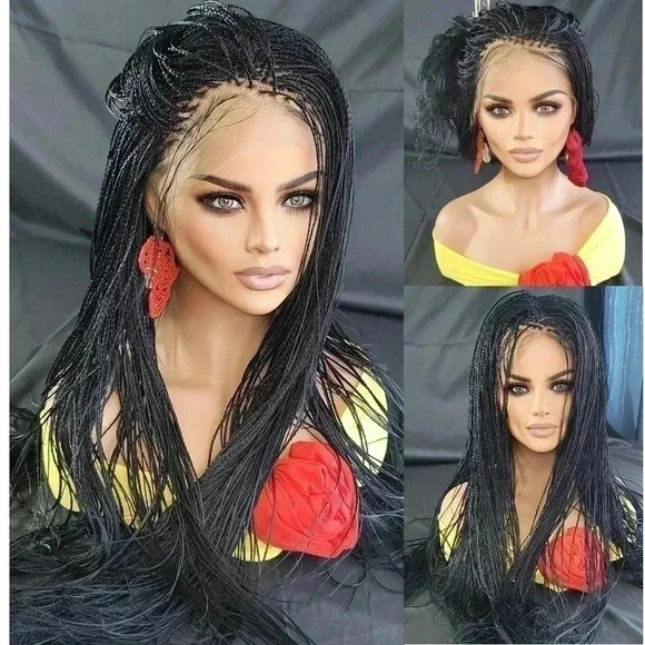 100% Handmade Micro Millions Braided wigs black wig,  NWT,  yassine - Picture 1 of 17
